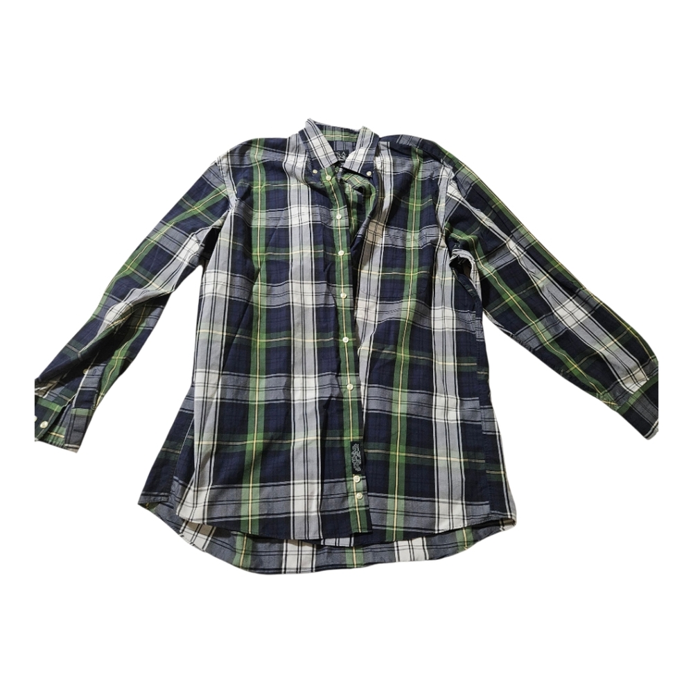 Jos A Bank Traveler's Collection Plaid Button Down Shirt Mens Size Large